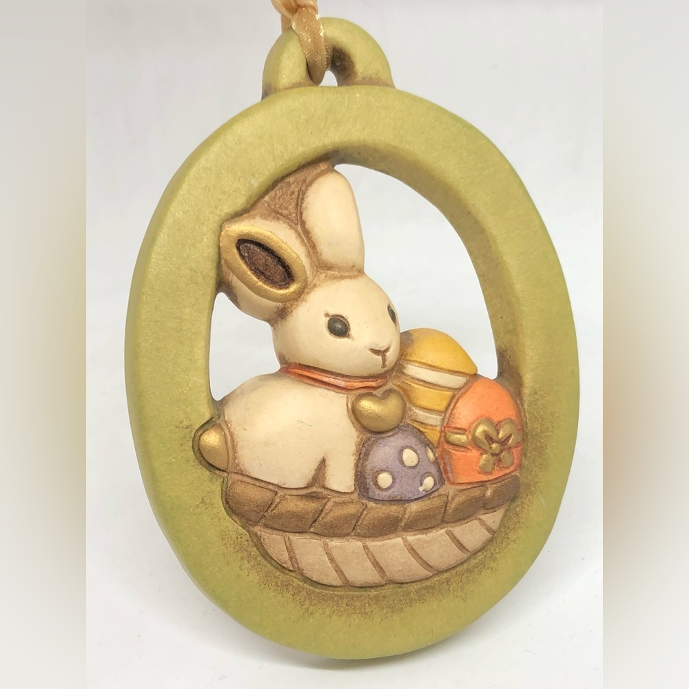THUN Italy Easter Bunny with Eggs in Basket - Ornament - Wall Decor